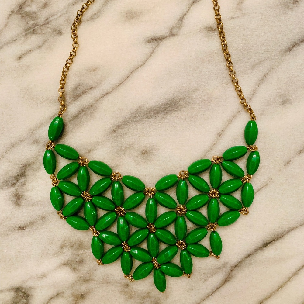J. Crew Green Bib Necklace
